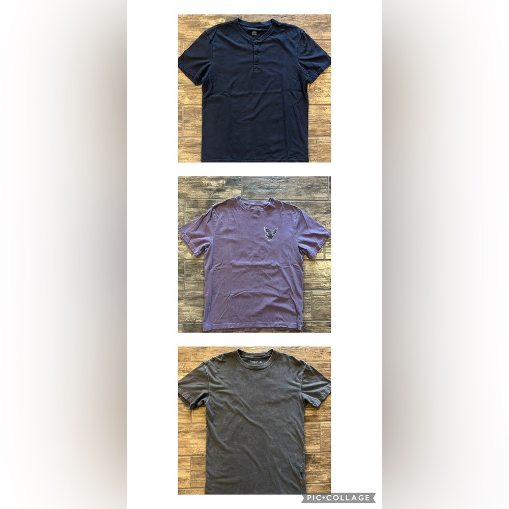 American Eagle Outfitters/Abercrombie & Fitch Charcoal, Purple, and Gray Tees